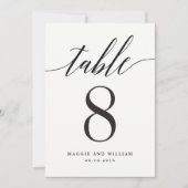 Moderne Script-Tischnummer Einladung (Vorderseite)