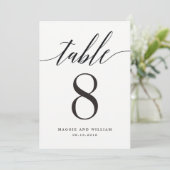 Moderne Script-Tischnummer Einladung (Stehend Vorderseite)