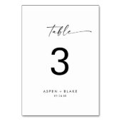 Moderne Script-Tischnummer Tischnummer (Rückseite)