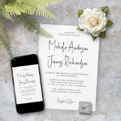 Moderne Script Typografie Minimale Hochzeit Einladung