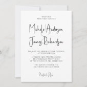 Moderne Script Typografie Minimale Hochzeit Einladung (Vorderseite)