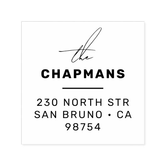 Moderne Script & Typografy Personalisiert Address Permastempel (Design)