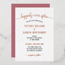 Moderne Script Typografy Rose Gold Wedding