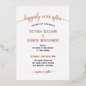 Moderne Script Typografy Rose Gold Wedding Folieneinladung (Vorderseite)