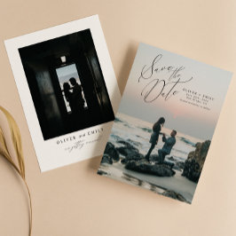 Moderne Script Typografy Wedding Save the Date Einladung