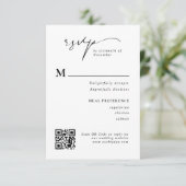 Moderne Script UAWG QR Code Wedding Response Card RSVP Karte (Stehend Vorderseite)
