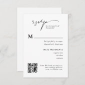 Moderne Script UAWG QR Code Wedding Response Card RSVP Karte (Vorne/Hinten)