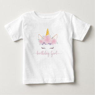 Moderne Script Unicon Birthday Girl Baby T-shirt