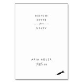 Moderne Script Veggie Menu Option Platzkarten Tischnummer (Vorderseite)