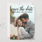 Moderne Script-Verlobung Save the Date Foto BT Einladung (Vorderseite)