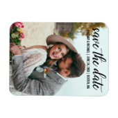 Moderne Script-Verlobung Save the Date Foto BT Magnet (Horizontal)
