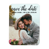 Moderne Script-Verlobung Save the Date Foto BT Magnet (Vertikal)