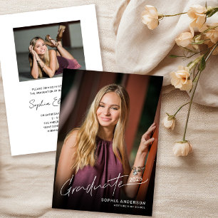 Moderne Script Voll Foto Graduation Party Einladung