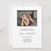 Moderne Script Voll Foto Graduation Party Einladung (Rückseite)