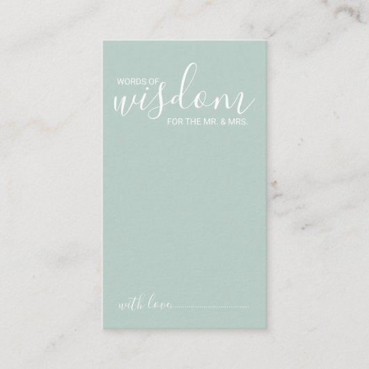 Moderne Script Wedding Advice and Wishings Card Hinweiskarte (Vorderseite)