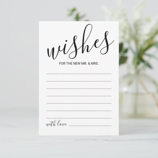 Moderne Script Wedding Advice and Wishings Card Hinweiskarte (Stehend Vorderseite)