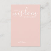 Moderne Script Wedding Advice and Wishings Card Hinweiskarte (Vorderseite)