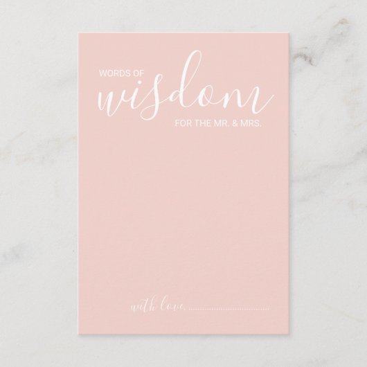 Moderne Script Wedding Advice and Wishings Card Hinweiskarte (Vorderseite)