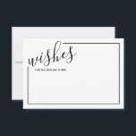 Moderne Script Wedding Advice and Wishings Card Hinweiskarte<br><div class="desc">Fügen Sie Ihrer Hochzeit eine persönliche Touch mit einem modernen Skript Hochzeitsratschlag und Wunschkarte hinzu. Diese Ratenkarte enthält Titel im modernen Schriftart-Stil und Details in schwarz-modernem Sans-Serif-Schriftart mit schwarzem Rand auf weißem Hintergrund. Ideal für Hochzeiten,  Babydusche,  Geburtstagsparty,  Brautparty,  Junggeselinnen-Abschied und alle besondere Anlässe.</div>