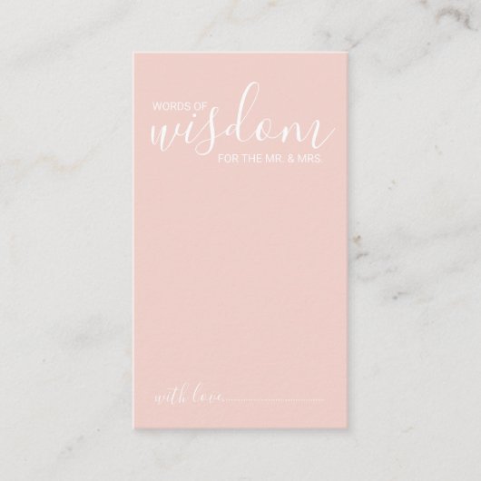 Moderne Script Wedding Advice and Wishings Card Hinweiskarte (Vorderseite)