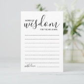Moderne Script Wedding Advice and Wishings Card Hinweiskarte (Stehend Vorderseite)