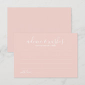 Moderne Script Wedding Advice and Wishings Card Hinweiskarte (Vorne/Hinten)