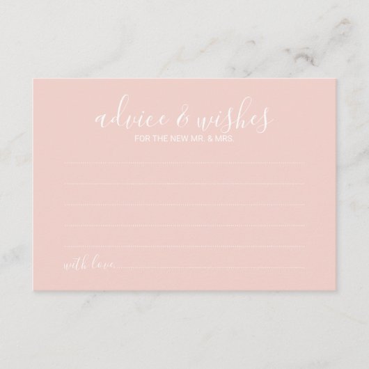 Moderne Script Wedding Advice and Wishings Card Hinweiskarte (Vorderseite)