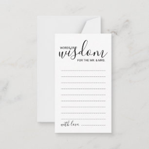 Moderne Script Wedding Advice and Wishings Card Hinweiskarte
