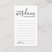 Moderne Script Wedding Advice and Wishings Card Hinweiskarte (Vorderseite)