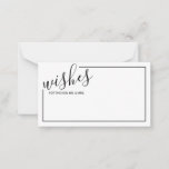 Moderne Script Wedding Advice and Wishings Card Hinweiskarte<br><div class="desc">Fügen Sie Ihrer Hochzeit eine persönliche Touch mit einem modernen Skript Hochzeitsratschlag und Wunschkarte hinzu. Diese Ratenkarte enthält Titel im modernen Schriftart-Stil und Details in schwarz-modernem Sans-Serif-Schriftart mit schwarzem Rand auf weißem Hintergrund. Ideal für Hochzeiten,  Babydusche,  Geburtstagsparty,  Brautparty,  Junggeselinnen-Abschied und alle besondere Anlässe.</div>