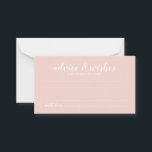 Moderne Script Wedding Advice and Wishings Card Hinweiskarte<br><div class="desc">Fügen Sie Ihrer Hochzeit eine persönliche Touch mit einer eleganten Hochzeitsberatung und Wunschkarte hinzu. Diese Ratgeber-Karte zeigt den Titel im modernen,  weißen Script-Schriftart-Stil und Details im modernen Sans Serif-Schriftart-Stil auf rot-rosa Hintergrund. Ideal für Hochzeiten,  Babydusche,  Geburtstagsparty,  Brautparty,  Junggeselinnen-Abschied und alle besondere Anlässe.</div>