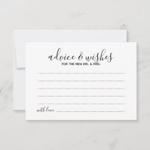 Moderne Script Wedding Advice and Wishings Card Hinweiskarte