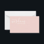 Moderne Script Wedding Advice and Wishings Card Hinweiskarte<br><div class="desc">Fügen Sie Ihrer Hochzeit eine persönliche Touch mit einem modernen Skript Hochzeitsratschlag und Wunschkarte hinzu. Diese Ratenkarte enthält den Titel 'Worte der Weisheit' mit Details in weißem Skript und sans serif Schriftart Stil auf rot-rosa Hintergrund. Ideal für Hochzeiten,  Babydusche,  Geburtstagsparty,  Brautparty,  Junggeselinnen-Abschied und alle besondere Anlässe.</div>