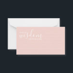Moderne Script Wedding Advice and Wishings Card Hinweiskarte<br><div class="desc">Fügen Sie Ihrer Hochzeit eine persönliche Touch mit einem modernen Skript Hochzeitsratschlag und Wunschkarte hinzu. Diese Ratenkarte enthält den Titel 'Worte der Weisheit' mit Details in weißem Skript und sans serif Schriftart Stil auf rot-rosa Hintergrund. Ideal für Hochzeiten,  Babydusche,  Geburtstagsparty,  Brautparty,  Junggeselinnen-Abschied und alle besondere Anlässe.</div>