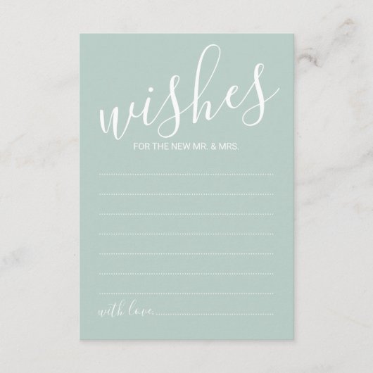 Moderne Script Wedding Advice and Wishings Card Hinweiskarte (Vorderseite)