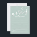 Moderne Script Wedding Advice and Wishings Card Hinweiskarte<br><div class="desc">Fügen Sie Ihrer Hochzeit eine persönliche Touch mit einem modernen Skript Hochzeitsratschlag und Wunschkarte hinzu. Diese Ratgeber-Karte zeigt den Titel im modernen,  weißen Script-Schriftart-Stil und Details in weiß-modernen Sans Serif Schriftart Stil auf schlankem,  grünen Hintergrund. Ideal für Hochzeiten,  Babydusche,  Geburtstagsparty,  Brautparty,  Junggeselinnen-Abschied und alle besondere Anlässe.</div>