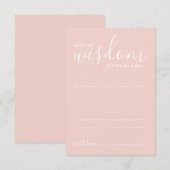 Moderne Script Wedding Advice and Wishings Card Hinweiskarte (Vorne/Hinten)