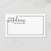 Moderne Script Wedding Advice and Wishings Card Hinweiskarte (Vorderseite)