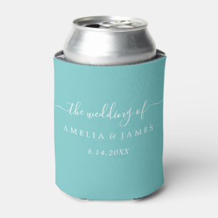 Moderne Script Wedding Can Cooler Dosenkühler