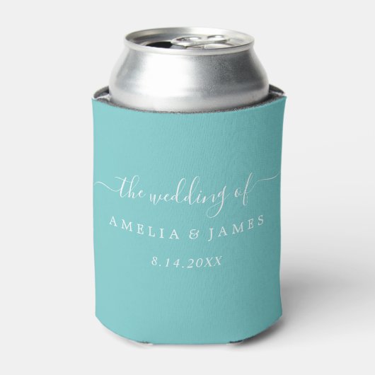 Moderne Script Wedding Can Cooler Dosenkühler (Kanne Vorderseite)