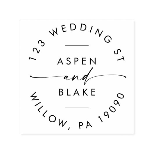 Moderne Script-Wedding-Circuit-Adresse Permastempel (Design)