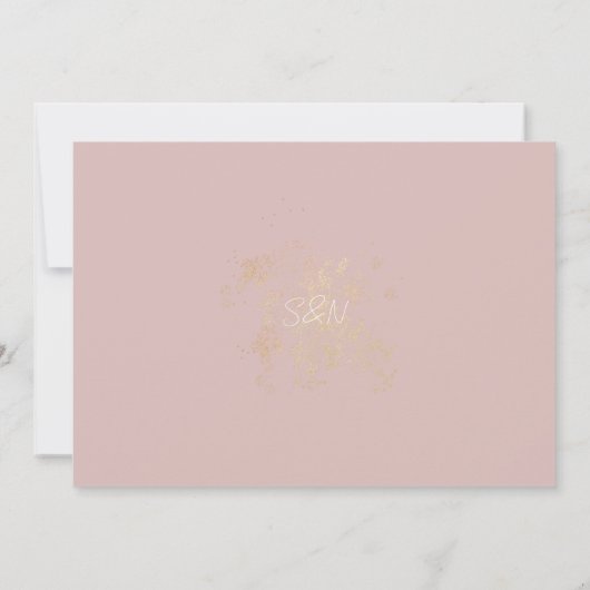 Moderne Script Wedding Collage Blush Pink Save The Date (Rückseite)