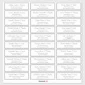 Moderne Script Wedding Guest Names Adresse Aufkleber (Blatt)