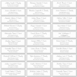 Moderne Script Wedding Guest Names Adresse Aufkleber