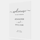 Moderne Script Wedding Party Willkommen Black Acrylschild (Winkel)
