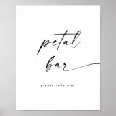 Moderne Script Wedding Petal Bar Poster (Vorne)