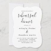 Moderne Script Wedding Probe Dinner Card Einladung (Vorderseite)