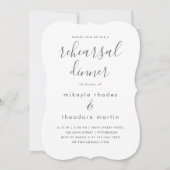 Moderne Script Wedding Probe Dinner Card Einladung (Vorderseite)