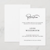 Moderne Script Wedding Reception Card Begleitkarte (Vorne/Hinten)