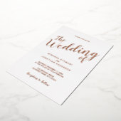 Moderne Script Wedding Rose Gold Foil Einladung (Gedreht)